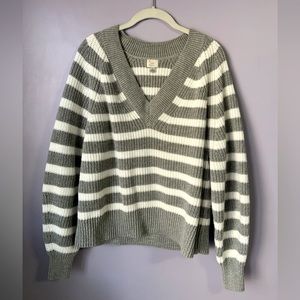 Gray striped sweater